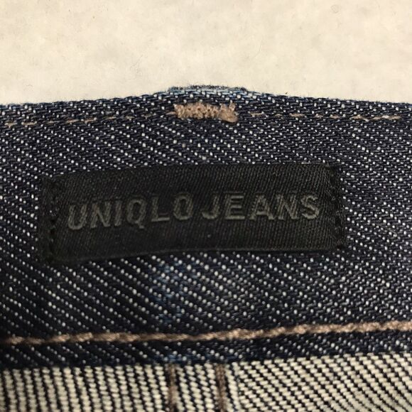 UNIQLO Selvedge Jeans Men 33x27 (33/34 tag) Crop Fray Dark Kaihara Raw Wash Slim - Picture 13 of 16